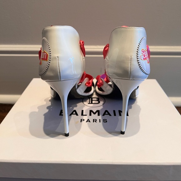 NWT RARE Balmain Exclusive Barbie Collection Patent Leather Lace Up Heels, 38 - Picture 6 of 13